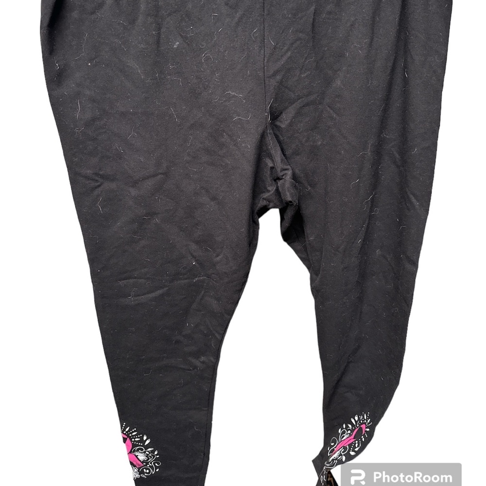 Torrid Black Leggings with Pink Details